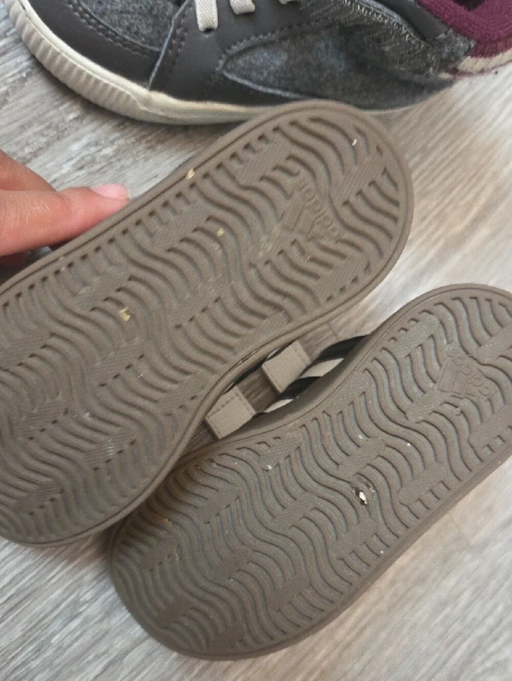 adidas Originals White and Gray Kids Velcro Sneakers